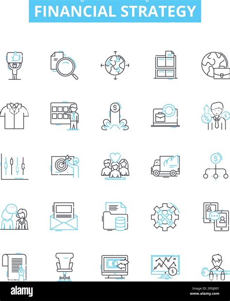 Financial Strategy Vector Line Icons Set Financial Strategy