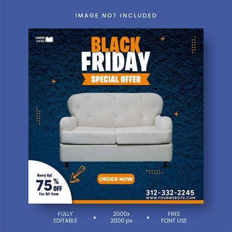 Premium PSD | Black friday sofa special offer template