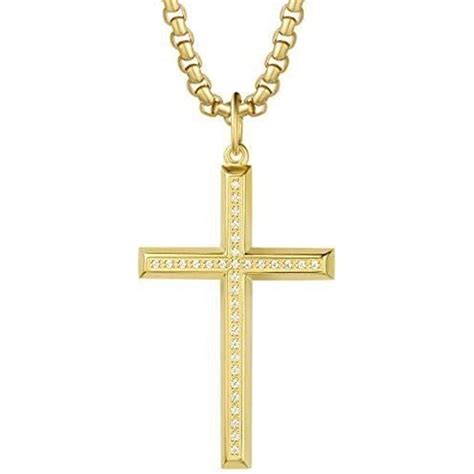 Collier Homme Avec Chretienne Religieux Croix Pendentif En Argent