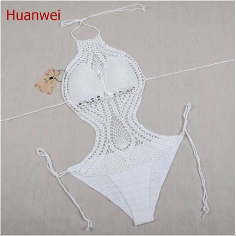 High Quality Crochet Swimsuit Solid Color White Crochet Bikini