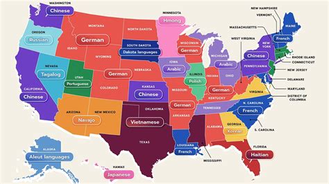 Fascinating map shows most-spoken language in each state after English ...