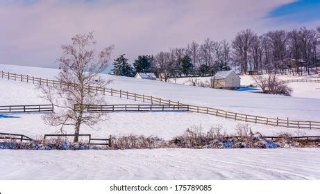 Snowy Farm Maryland Over Royalty Free Licensable Stock Photos