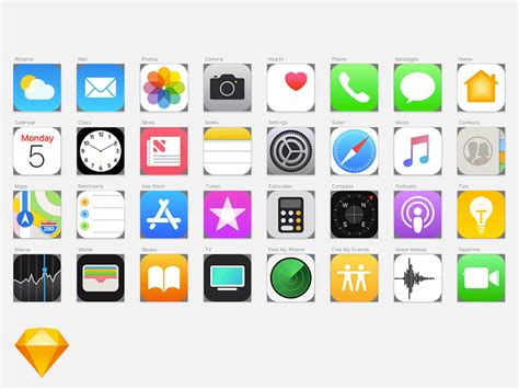 iOS 11 Icons Set - Mockuplove | Ios icon, Icon set, Ios