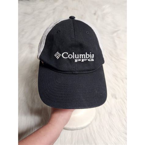 Columbia PFG Logo Snapback Hat Black & White.... - Depop