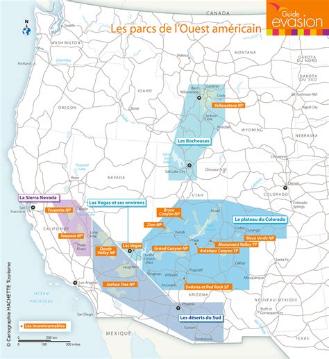 Carte des Parcs nationaux de l Ouest américain Le blog Evasion