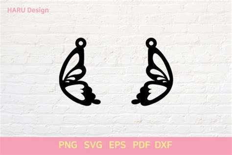 Butterfly Earring Graphic By Harudesign · Creative Fabrica