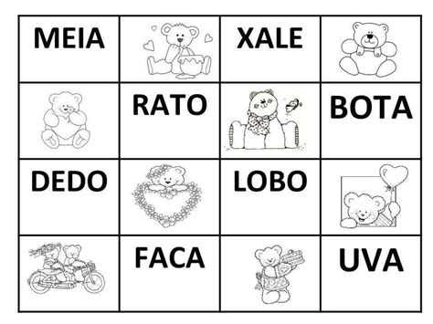 Bingo De Palavras Simples Para Imprimir