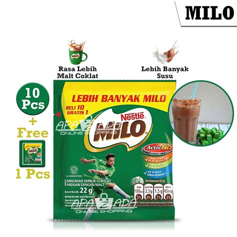 Jual Apazada Susu Coklat Milo Active Go Renceng Pcs Free