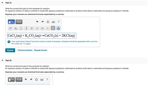 Solved Part A Write The Correct Formulas For The Reactants Chegg