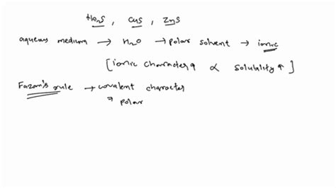 Solved Identify The Correct Order Of Solubility Of Na S Cus And Zns