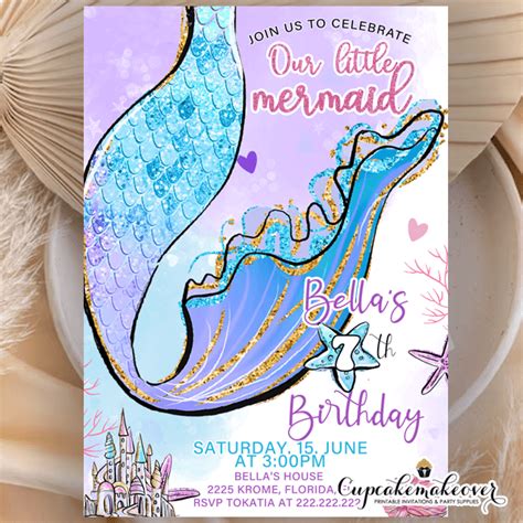 Mermaid Tail Invitation Template