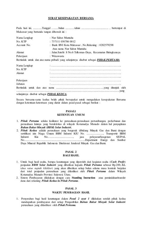 detail contoh surat komitmen bersama koleksi nomer