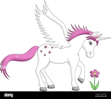 Unicorn With Flower Stock Vector Image Art Alamy