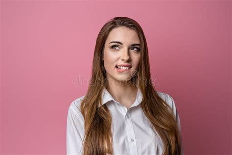 Photo Of Thoughtful Attractive Brunette Girl Biting Lip Waiting News
