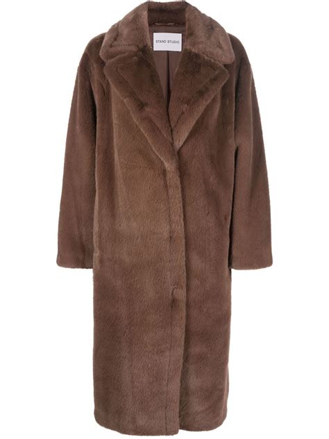 Stand Studio Oversized Faux Fur Coat Farfetch