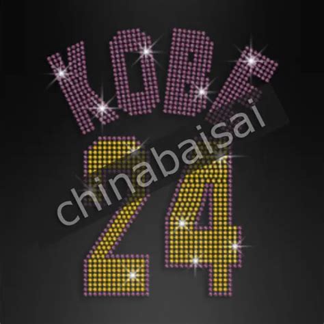 Colorful Kobe No 24 Rhinestone Hotfix Transfer