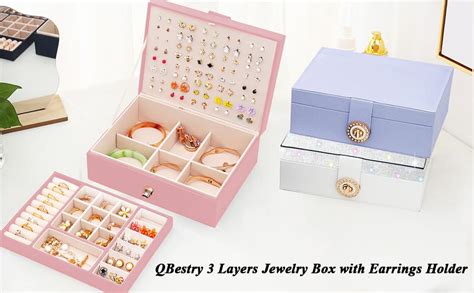 Amazon QBestry Girls Jewelry Box Earring Holder Organizer For