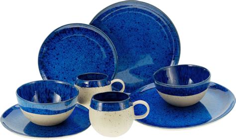 CreaTable Kombiservice Geschirr Set Deep Blue Sea Set 8 Tlg