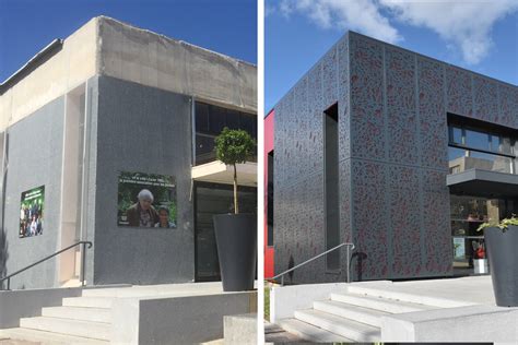 Façade Bardage Avec Tole Perforée Au Centre Culturel De Vaucresson