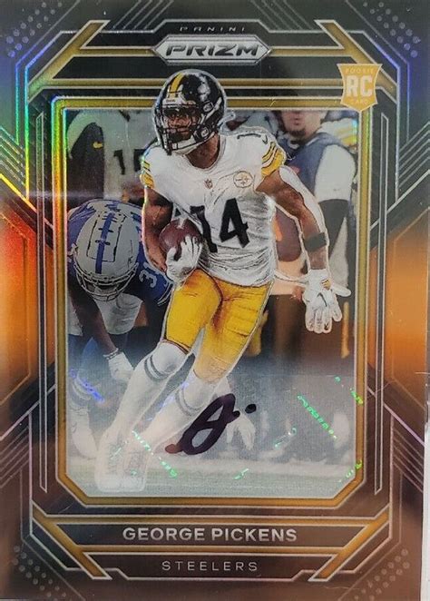 George Pickens 2022 Chronicles Prizm Black Signatures Orange PB 20