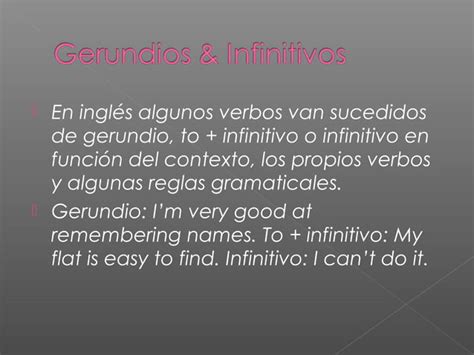 Infinitivos Y Gerundios Lenny Ppt