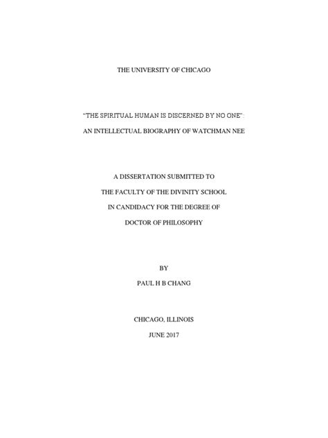 The Spiritual Human Is Discerned by No One. An Intellectual Biography of Watchman Nee | PDF ...