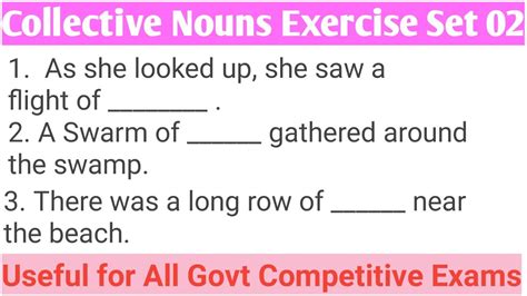 Collective Noun Exercise Set 02 10 Most Important Collective Nouns Sr Educare Youtube