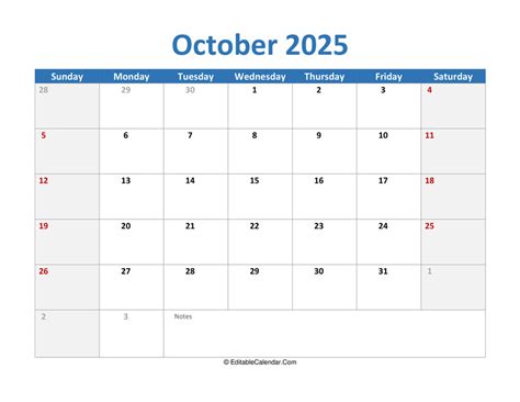 Printable Calendar October 2025