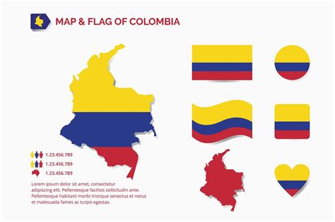 Map and flag of colombia 1935143 Vector Art at Vecteezy