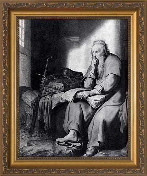 St. Paul in Prison by Rembrandt Framed Art - Catholic to the Max ...