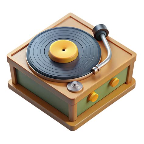 elegant minimalist Record Player Top View with Vinyl Cutout detailed