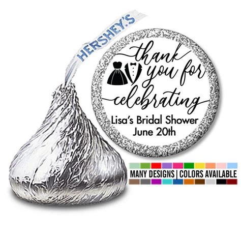 Thank You For Celebrating Personalized Bridal Shower Hershey Kiss