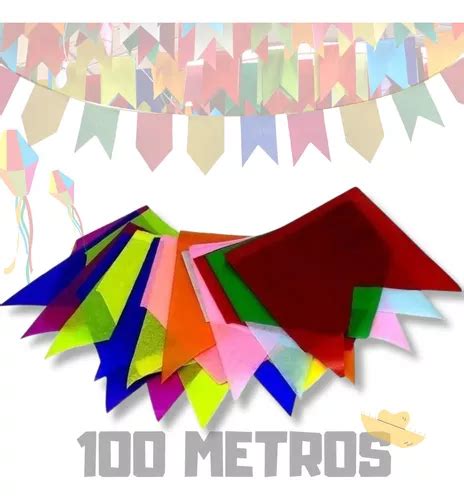 Metros Bandeirinha Papel Seda Festa Junina Decora O Mercadolivre