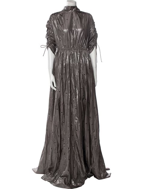 Bottega Veneta Silk Long Dress - Grey Dresses, Clothing - BOT234946 ...