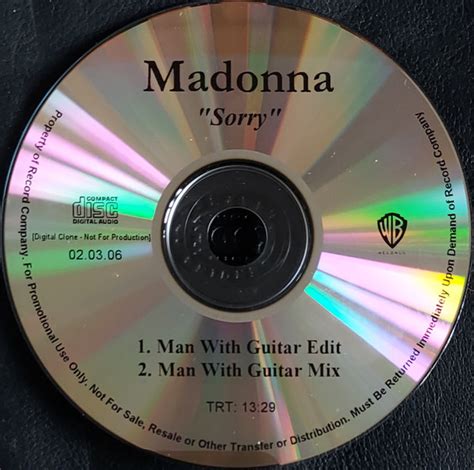 Madonna Sorry Cdr Digital Clone Single Promo 2006 R17197624