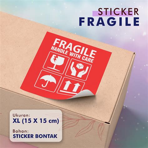 Jual Stiker Fragile Sticker Keamanan Packaging Stiker Awas Barang Pecah