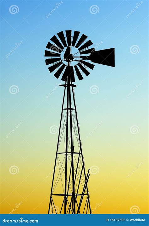 Farm Windmill Silhouette