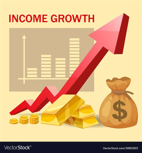 Increase Income Financial Revenue Growth Money Vector Image