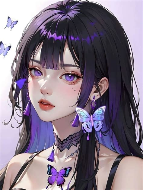 Pin By Nyks On Girls Digital Art Girl Manga Anime Girl Anime Purple