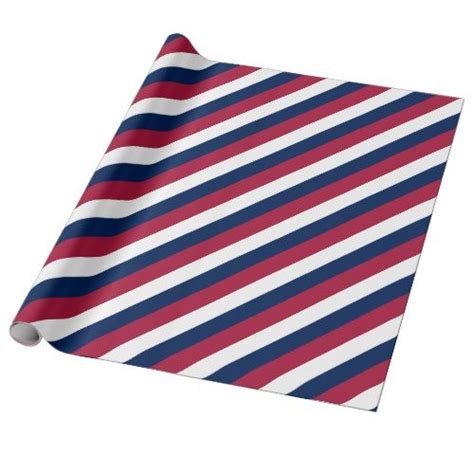 Red White And Blue Stripes Wrapping Paper Zazzle