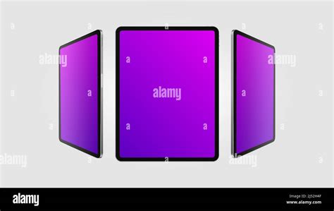 Colorful Tablet From Different Angles Editable Mockup Vector