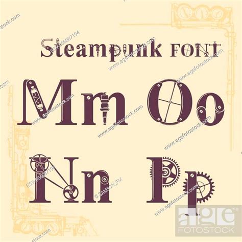 Steampunk Font Letters From Mechanics Alphabet Font From Gears And