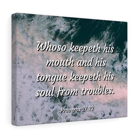 Scripture Walls Troubles Proverbs 21 23 Bible Verse Canvas Christian