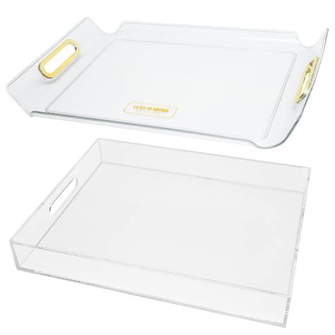 2 Pieces Clear Decorative Tray Clear Tray Transparent