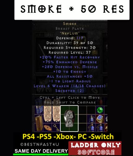 S5 Ladder Smoke Nef Lum Pc Xbox Ps4 Ps5 Switch Diablo 2 Res D2r Sc