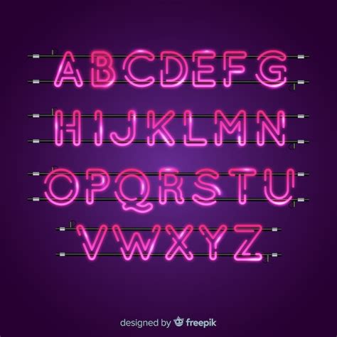 Free Vector Pink Neon Alphabet