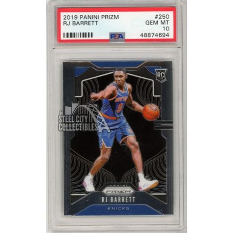 RJ Barrett 2019 20 Panini Prizm Rookie Card 250 PSA 10 Gem Mint