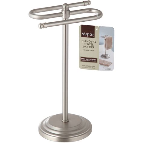 Chapter Free Standing Towel Holder Satin Nickel