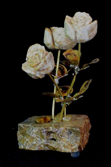 New triple and half dozen stone flower sculptures | John Foster Art ...