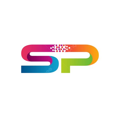 modern  colorful sp initial logo template design p pixel abstract
